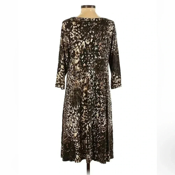 Karen Kane | Women’s Gold Dust Animal Print Burnout Casual Dress Plus Size 0X - Picture 3 of 4